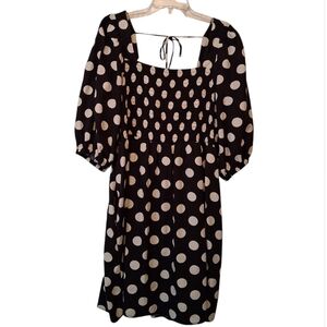 Ava & Viv Polkadot Black And White Babydoll Dress.  XL